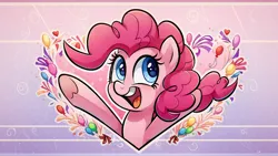 Size: 1920x1080 | Tagged: safe, ai content, derpibooru import, machine learning generated, prompter:gullveigai, stable diffusion, pinkie pie, pony, g4, generator:pony diffusion v6 xl, image, png, wallpaper
