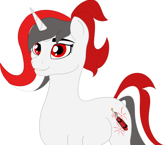 Size: 2425x2160 | Tagged: safe, artist:kujivunia, derpibooru import, oc, oc:red rocket, unofficial characters only, unicorn, colored, flat colors, horn, image, png, simple background, smiling, three quarter view, transparent background