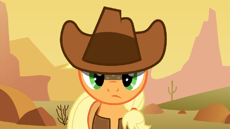 Size: 799x448 | Tagged: safe, artist:agrol, derpibooru import, applejack, earth pony, pony, 2014, age regression, artifact, cowboy, cowboy hat, desert, female, filly, foal, g4, hat, image, just be me, old art, png, solo, young, younger