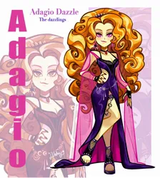 Size: 1832x2048 | Tagged: safe, artist:libbly_libby, derpibooru import, adagio dazzle, human, equestria girls, breasts, cleavage, clothes, dress, female, g4, image, jpeg, side slit, solo, total sideslit