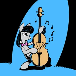 Size: 791x787 | Tagged: safe, artist:balileart, derpibooru import, octavia melody, earth pony, pony, bow (instrument), cello, cello bow, female, hoof hold, image, lidded eyes, magnetic hooves, mare, music notes, musical instrument, png, sitting, solo