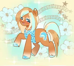 Size: 2048x1826 | Tagged: safe, artist:fluttr3, derpibooru import, oc, unofficial characters only, earth pony, pony, abstract background, blushing, eyeshadow, female, glitter, gyaru, hoof polish, image, jewelry, jpeg, looking at you, makeup, mare, necklace, raised hoof, seashell necklace, smiling, smiling at you, solo, unshorn fetlocks