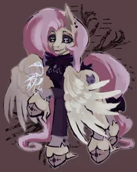 Size: 2480x3108 | Tagged: safe, artist:evoshniy, derpibooru import, fluttershy, bird, pegasus, pony, bone, bow, bowtie, clothes, cloven hooves, ear piercing, earring, fangs, female, fluttergoth, g4, image, jewelry, jpeg, mare, piercing, skeleton, solo, tail, tail bow, unusual pupils