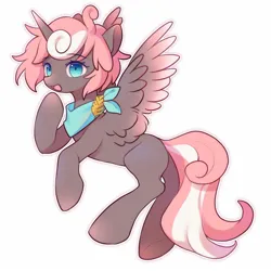 Size: 1500x1500 | Tagged: safe, artist:leafywind, derpibooru import, oc, unofficial characters only, alicorn, pony, alicorn oc, female, horn, image, jpeg, mare, neckerchief, simple background, solo, white background, wings