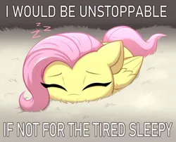 Size: 1339x1080 | Tagged: safe, artist:confetticakez, derpibooru import, fluttershy, pegasus, pony, caption, cute, eyes closed, female, folded wings, g4, image, image macro, lying down, mare, onomatopoeia, png, ponyloaf, prone, shyabetes, sleeping, solo, sound effects, text, wings, zzz