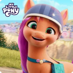 Size: 1000x1000 | Tagged: safe, derpibooru import, official, sunny starscout, earth pony, g5, my little pony: a new generation, avatar, braid, helmet, image, logo, looking at you, multicolored hair, png, rainbow hair, smiling, smiling at you, weixin