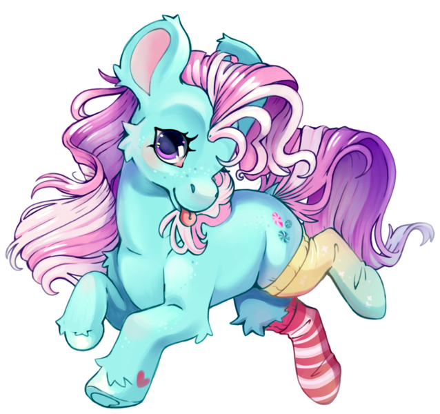 Size: 4277x4025 | Tagged: safe, artist:cutepencilcase, derpibooru import, minty, earth pony, pony, g3, absurd resolution, clothes, image, one eye closed, png, simple background, socks, solo, striped socks, tongue out, transparent background, wink