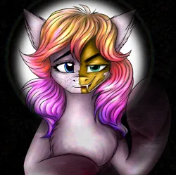 Size: 3018x3000 | Tagged: semi-grimdark, artist:darklight1315, derpibooru import, sunset shimmer, oc, oc:sunrise, earth pony, ghost, ghost pony, pony, undead, fallout equestria, cracking, ear fluff, fallout equestria: mayday, image, png, two-face