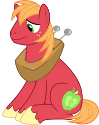 Size: 3000x3765 | Tagged: safe, artist:cloudy glow, derpibooru import, big macintosh, earth pony, g4, image, looking down, male, png, sad, simple background, sitting, solo, transparent background