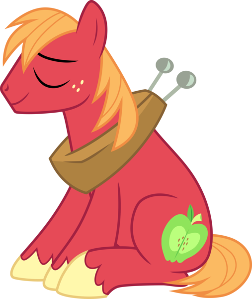 Size: 3000x3549 | Tagged: safe, artist:cloudy glow, derpibooru import, big macintosh, earth pony, eyes closed, image, male, png, simple background, sitting, smiling, solo, transparent background