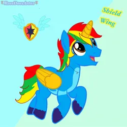 Size: 1280x1280 | Tagged: safe, artist:rosedoesart01, derpibooru import, oc, oc:shield wing, alicorn, pony, cutie mark, g4, image, jpeg, male, solo