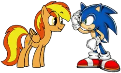 Size: 695x422 | Tagged: safe, artist:noi kincade, derpibooru import, oc, oc:firey ratchet, pegasus, crossover, g4, image, male, png, simple background, sonic the hedgehog, sonic the hedgehog (series), transparent background