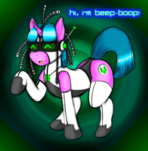 Size: 712x723 | Tagged: safe, artist:lil miss jay, derpibooru import, oc, oc:beep boop, unofficial characters only, pony, unicorn, abstract background, female, horn, image, jpeg, one leg raised, raised hoof, solo, solo female
