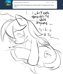 Size: 765x891 | Tagged: suggestive, derpibooru import, oc, oc:honey dip, unofficial characters only, pegasus, ask, breakdown, comatose, female, female oc, females only, image, jpeg, monochrome, pegasus oc, shaking, sketch, tumblr, wings, withdrawal