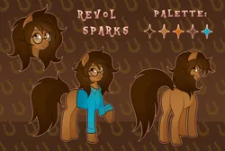 Size: 5510x3700 | Tagged: safe, artist:vatutina, derpibooru import, oc, oc:revol sparks, earth pony, pony, adult blank flank, blank flank, brown eyes, brown fur, brown mane, brown tail, clothes, earth pony oc, female, glasses, image, mare, mare oc, png, reference sheet, solo, tail