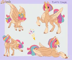 Size: 2183x1836 | Tagged: safe, artist:sabiwabii, derpibooru import, oc, oc:party favor, unofficial characters only, pegasus, pony, coat markings, facial markings, flying, image, jpeg, light blue background, lying down, magical lesbian spawn, mealy mouth (coat marking), offspring, pale belly, parent:pinkie pie, parent:rainbow dash, parents:pinkiedash, prone, raised hoof, simple background, socks (coat marking), solo, spread wings, wings