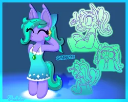 Size: 5000x4000 | Tagged: safe, artist:silvaqular, derpibooru import, oc, oc:cyanette, earth pony, bipedal, blushing, bow, clothes, cute, date, dress, dressup, ear piercing, earring, earth pony oc, expressions, facial expressions, fancy, female, gasping, gradient, gradient dress, hair bow, happy, image, jewelry, leaning on table, necklace, night, piercing, png, ponytail, pretty, questioning, shading, shading practice, shy, sketch, sketch dump, solo, solo female, spotlight, standing, standing on two hooves, stars, swirls, waving