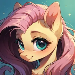 Size: 1024x1024 | Tagged: safe, ai content, derpibooru import, machine learning generated, prompter:doom9454, stable diffusion, fluttershy, pony, bust, cute, fluffy, generator:pony diffusion v6 xl, image, looking at you, png, portrait