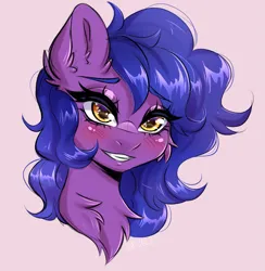 Size: 3409x3500 | Tagged: safe, artist:in4ri_, derpibooru import, oc, oc:starset, unofficial characters only, earth pony, pony, blushing, female, flirting, image, mare, png, simple background, solo