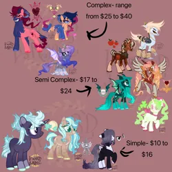 Size: 3000x3000 | Tagged: safe, artist:lordlyric, derpibooru import, oc, unofficial characters only, alicorn, earth pony, pegasus, pony, sheep, unicorn, advertisement, base artist needed, base used, character design, commission info, customized toy, female, horn, image, irl, male, mare, ocs everywhere, photo, png, ram, solo, stallion, toy