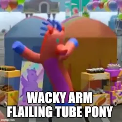 Size: 500x500 | Tagged: episode needed, safe, derpibooru import, edit, edited screencap, screencap, g5, spoiler:g5, airdancer, captain obvious, caption, image, image macro, imgflip, jpeg, meme, solo, text, wacky waving inflatable tube pony, you don't say