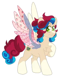 Size: 4664x5540 | Tagged: safe, artist:crazysketch101, derpibooru import, oc, oc:chintzugi, pegasus, pony, amputee, artificial wings, augmented, commission, image, png, prosthetic limb, prosthetic wing, prosthetics, wings