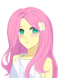Size: 1531x2048 | Tagged: safe, artist:mlp_1121, derpibooru import, fluttershy, human, equestria girls, female, g4, hairclip, humanized, image, jpeg, simple background, white background