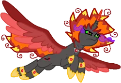 Size: 401x276 | Tagged: safe, artist:blah23z, artist:digital-dash, derpibooru import, oc, oc:flamemore flamebringer the 3rd, alicorn, pony, adopted, adopted sibling, adopted sister, alicorn amulet, alicorn oc, april fools, april fools 2017, april fools joke, base artist:digital-dash, base used, base:digital-dash, clothes, colored horn, colored wings, curved horn, dark magic, horn, image, leg band, magic, not umbra, png, shoes, simple background, solo, sombra eyes, sombra horn, stray strand, transparent background, wings