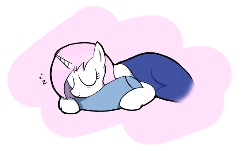 Size: 1447x892 | Tagged: safe, artist:truthormare, ponerpics import, oc, oc:pink chalk, pony, unicorn, blanket, female, image, lying down, mare, onomatopoeia, pillow, png, simple background, sleeping, solo, sound effects, transparent background, zzz