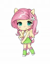 Size: 1606x2048 | Tagged: safe, artist:mlp_1121, derpibooru import, fluttershy, human, eared humanization, female, hairclip, humanized, image, jpeg, simple background, solo, white background, winged humanization, wings