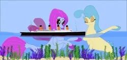 Size: 9663x4611 | Tagged: safe, artist:oceanrailroader, derpibooru import, princess skystar, salina blue, merpony, my little pony: the movie, female, g4, image, png, ship, titanic