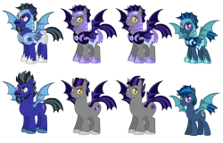 Size: 5000x3190 | Tagged: safe, derpibooru import, oc, oc:boreas, oc:boreas the batpony, oc:eurus, oc:eurus the batpony, oc:notus, oc:notus the batpony, oc:zephyrus, oc:zephyrus the batpony, unofficial characters only, bat pony, fanfic:my little sister is a dragon, armor, armored pony, bat pony oc, bat wings, captain, chiropterequus, guard, image, luna's guards, male, night guard, png, royal guard, wings
