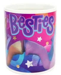 Size: 450x549 | Tagged: safe, derpibooru import, official, izzy moonbow, sunny starscout, g5, my little pony: a new generation, cup, hoofbump, image, jpeg, merchandise, mug, photo, stars