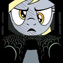 Size: 1000x1000 | Tagged: safe, artist:aprilfools, ponerpics import, derpy hooves, oc, oc:anon, 1984, image, movie reference, png