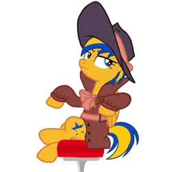 Size: 900x900 | Tagged: safe, artist:ry-bluepony1, derpibooru import, rarity, oc, oc:flare spark, pegasus, clothes, detective, detective rarity, fedora, female, hat, image, png, simple background, sitting, solo, white background