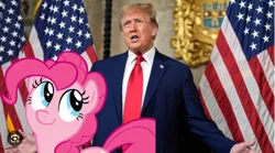 Size: 620x345 | Tagged: safe, artist:spongebobnintendo20, derpibooru import, pinkie pie, human, donald trump, female, g4, image, irl, irl human, male, photo, png, president, this will end in war, united states