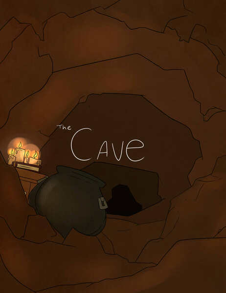 Size: 1024x1331 | Tagged: safe, artist:antelon, derpibooru import, comic:the cave, book, candle, cauldron, cavern, image, jpeg