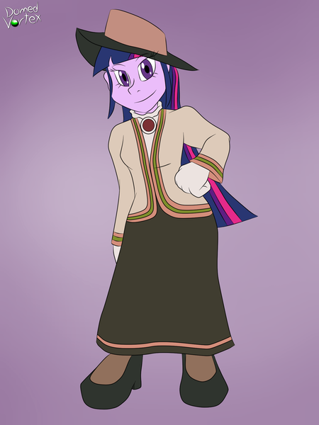 Size: 1500x2000 | Tagged: safe, artist:domedvortex, derpibooru import, twilight sparkle, twilight sparkle (alicorn), alicorn, human, equestria girls, clothes, dress, edwardian, g4, image, long dress, long skirt, png, skirt, solo