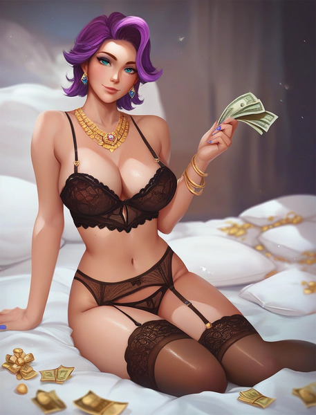 Size: 1024x1344 | Tagged: suggestive, ai content, derpibooru import, editor:sammykun, machine learning generated, spoiled rich, human, bed, big breasts, black underwear, bra, breasts, busty spoiled rich, cash, cleavage, clothes, ear piercing, earring, female, g4, garter belt, garter straps, gold, humanized, image, jewelry, jpeg, lingerie, looking at you, milf, money, necklace, on bed, panties, piercing, prompter:sammykun, sexy, short hair, sitting, socks, spoiled milf, stupid sexy spoiled rich, sultry pose, thigh highs, underwear, wide hips