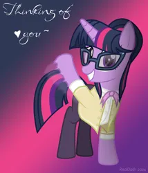 Size: 1200x1400 | Tagged: safe, artist:realdash, derpibooru import, twilight sparkle, pony, unicorn, adorkable, alternate hairstyle, alternate timeline, alternate universe, bow, bowtie, clothes, cute, dork, female, glasses, gradient background, hair bun, happy, heart, horn, image, looking at you, mare, milf, older, older twilight, pantyhose, png, show accurate, smiling, solo, sweater, twiabetes, unicorn twilight, waving, waving at you