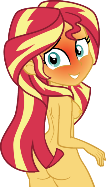 Size: 578x1022 | Tagged: artist needed, questionable, anonymous artist, anonymous editor, derpibooru import, edit, sunset shimmer, equestria girls, ass, blushing, breasts, bunset shimmer, busty sunset shimmer, butt, complete nudity, female, g4, image, nipples, nudist sunset shimmer, nudity, photo, png, sexy, simple background, solo, solo female, stupid sexy sunset shimmer, transparent background