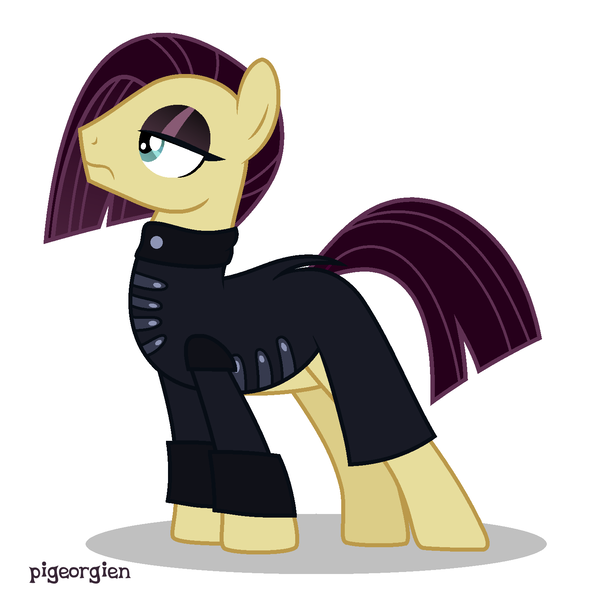 Size: 1500x1500 | Tagged: safe, artist:katnekobase, artist:pigeorgien, derpibooru import, li'l cheese, earth pony, pony, the last problem, base used, clothes, coat, eyeshadow, goth, image, makeup, male, older li'l cheese, png, simple background, solo, stallion, white background