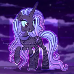 Size: 1280x1280 | Tagged: safe, artist:wainnee, derpibooru import, oc, unofficial characters only, alicorn, image, jpeg, obtrusive watermark, solo, watermark