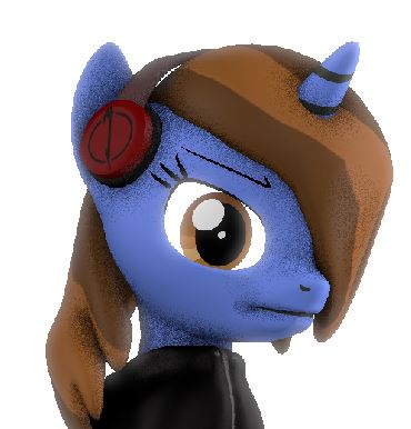 Size: 370x386 | Tagged: safe, alternate version, artist:mod-madclicker, oc, oc:mod-madclicker, unofficial characters only, pony, unicorn, 3d, bust, clothes, female, frown, headphones, image, jacket, jpeg, looking at you, mare, portrait, simple background, solo, source filmmaker, white background