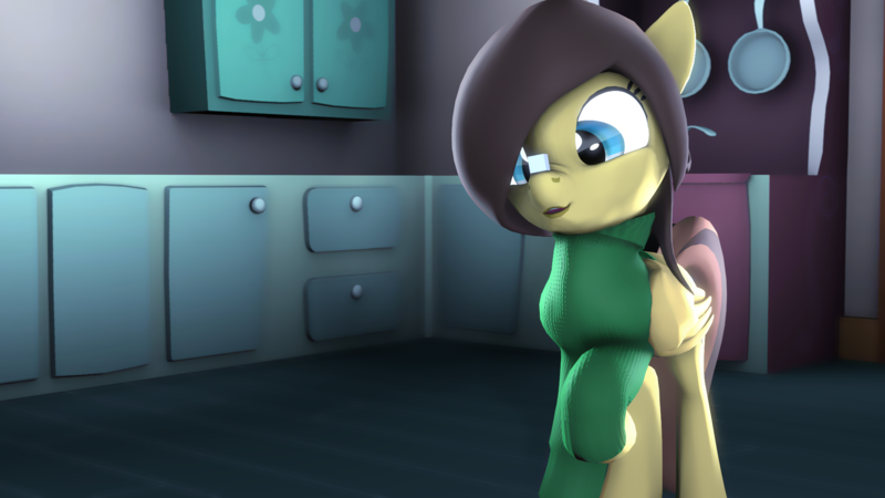 Size: 1920x1080 | Tagged: dead source, safe, artist:digiveemhf, oc, unnamed oc, unofficial characters only, pegasus, pony, 3d, clothes, cute, female, gift art, image, kitchen, mare, ocbetes, pegasus oc, png, solo, source filmmaker, sugarcube, sweater, tail, wings