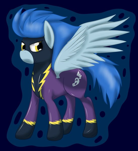 Size: 1170x1280 | Tagged: safe, artist:ookamithewolf1, derpibooru import, nightshade, pegasus, pony, clothes, costume, female, image, jpeg, mare, shadowbolts, shadowbolts costume, solo, spread wings, wings