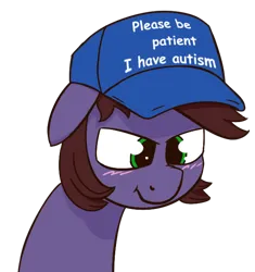 Size: 604x642 | Tagged: safe, artist:xppp1n, derpibooru import, oc, oc:peeps, unofficial characters only, pony, blushing, cap, hat, image, male, please be patient i have autism, png, simple background, solo, stallion, transparent background