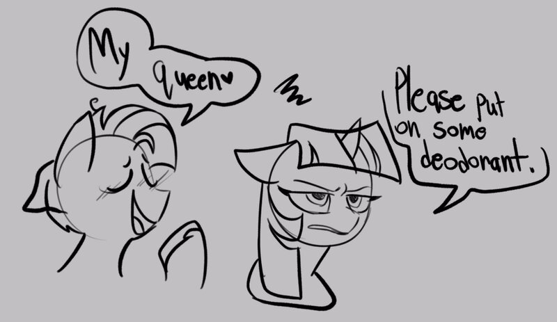 Size: 2048x1186 | Tagged: safe, artist:melodymelanchol, derpibooru import, star tracker, twilight sparkle, alicorn, earth pony, pony, blushing, dialogue, duo, female, gray background, image, jpeg, male, mare, monochrome, simple background, sketch, speech bubble, stallion, unrequited