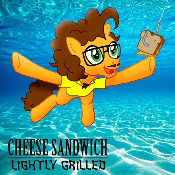 Size: 600x600 | Tagged: safe, artist:zphal, derpibooru import, cheese sandwich, album cover, album parody, g4, image, off the deep end, png, solo, voice actor joke, weird al yankovic