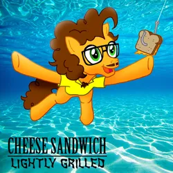 Size: 600x600 | Tagged: safe, artist:zphal, derpibooru import, cheese sandwich, album cover, album parody, g4, image, off the deep end, png, solo, voice actor joke, weird al yankovic